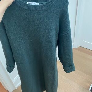 Zara Women's Green Sweater Dress